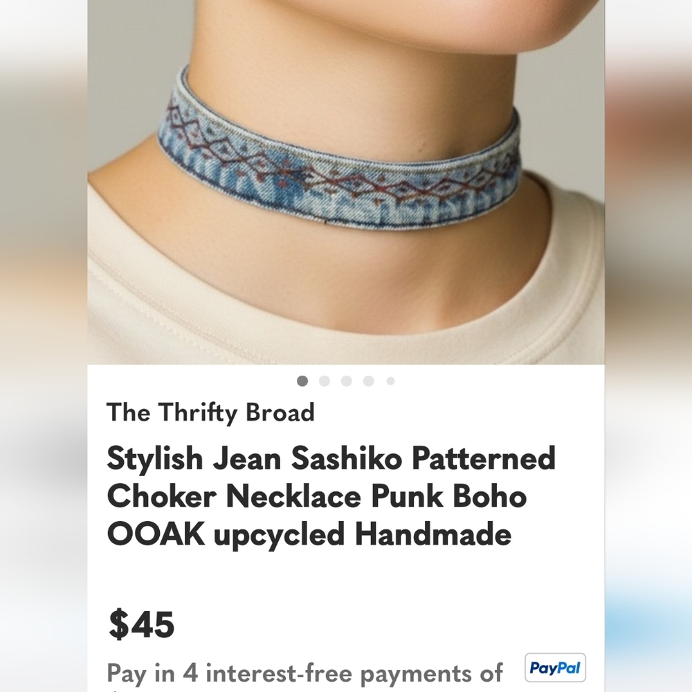 SEX KITTEN DENIM CHOKER - Picture 6 of 9